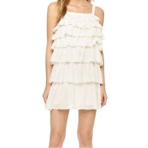 White light weight ruffled dress by Joie